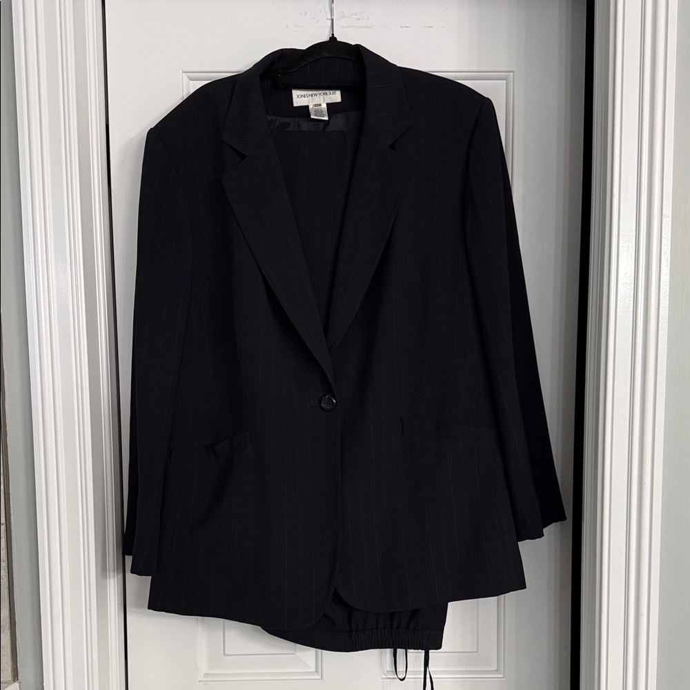 Jones New York Blue Pinstripe Suit